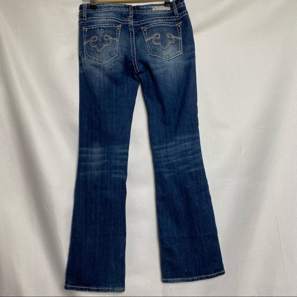 ReRock for Express Barely Boot Stretch Womens Blue Denim Jean Size 6 R - Picture 5 of 13